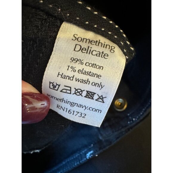 Something Navy Pants‎ Women 4 Black White Contrast Stitching Denim Ankle Jeans - Picture 10 of 10